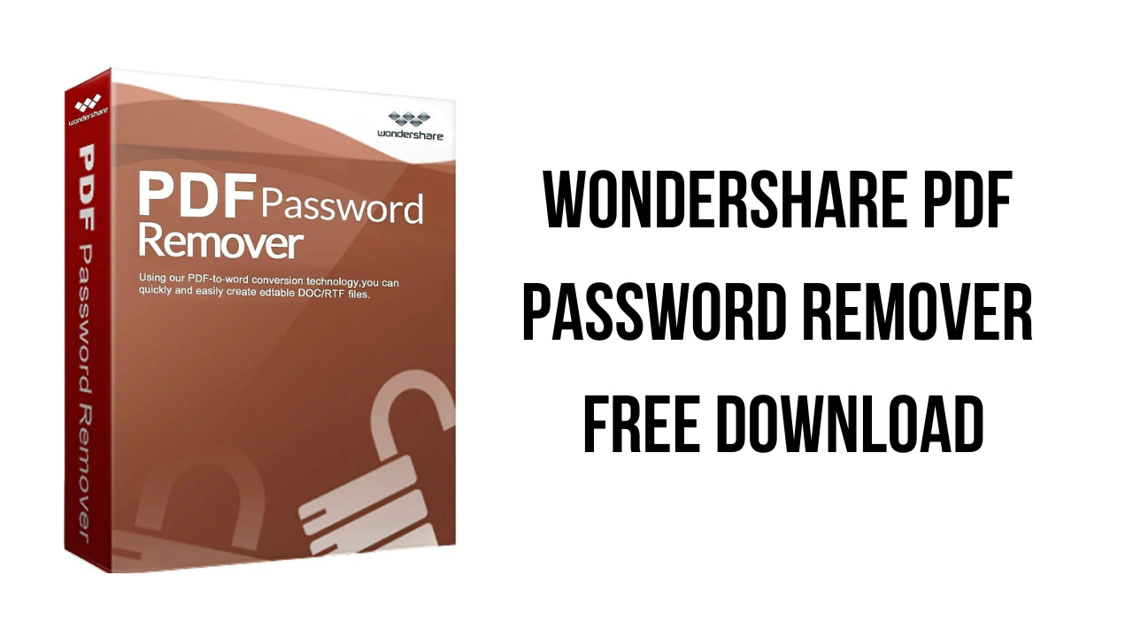Wondershare PDF Password Remover Free Download