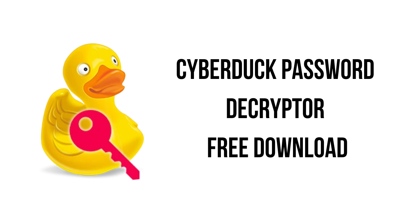 Cyberduck Password Decryptor Free Download